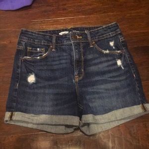 Dark Wash High Rise Shorts
